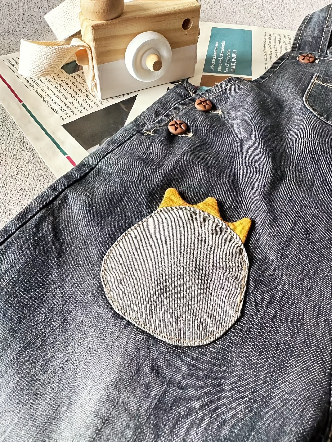 Baby Boys Suspender Pants Dinosaur Palm Print Pocket Overalls