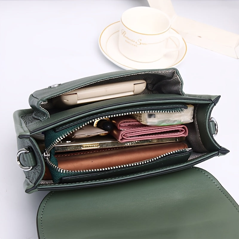 Women's Leather Crossbody Bag Large Capacity Shoulder Handbag with Strap