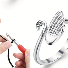 3pcs Adjustable Crochet Loop Hooks Finger Yarn Guide Holder Thimbles