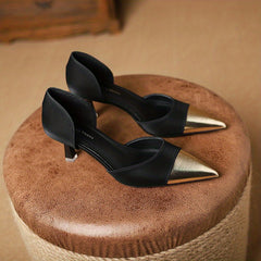 Low Heel Comfortable Slip On Pointed Toe Pumps