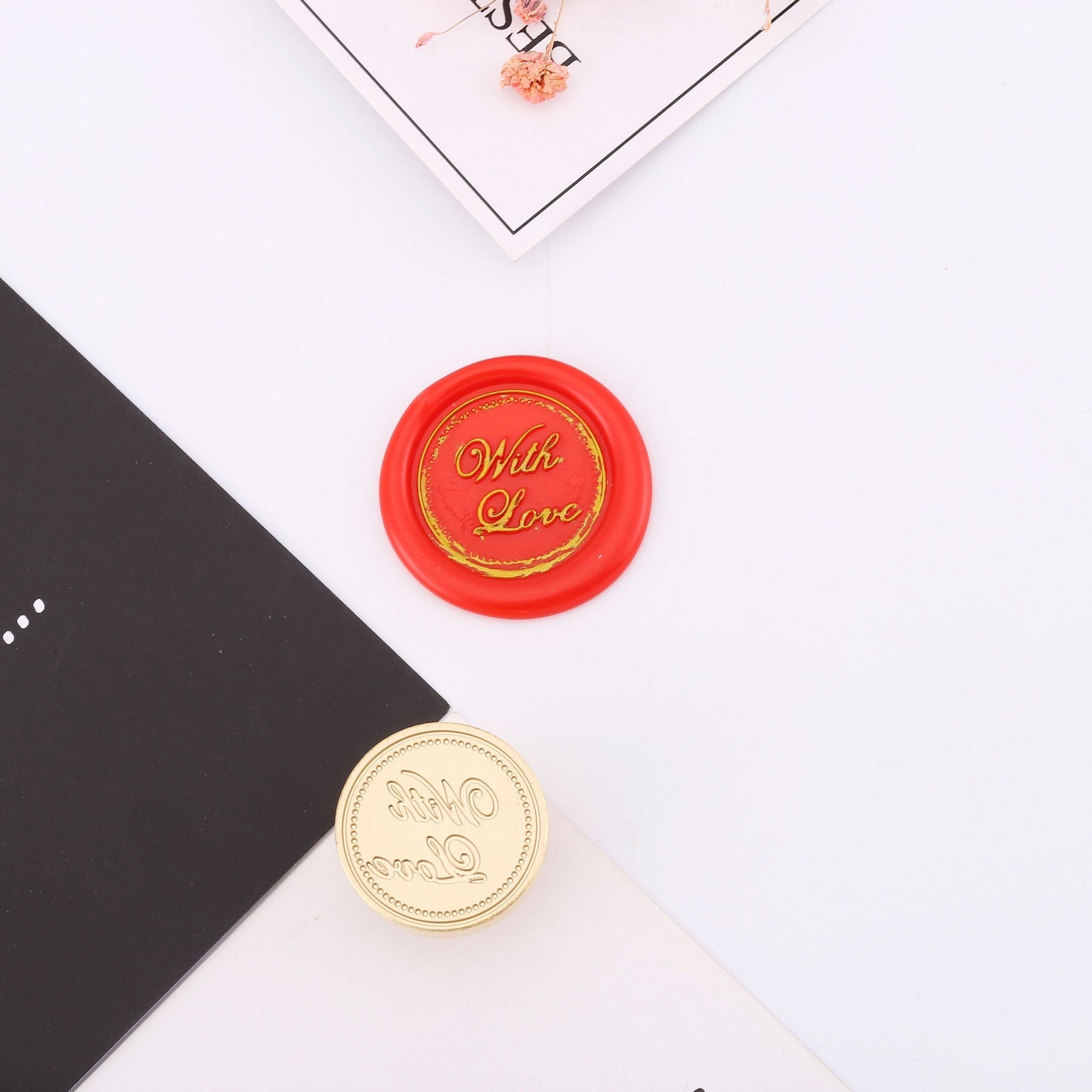SDS Varnish Seal Wax Seal Stamp Brass Head Wooden Handle 30mm