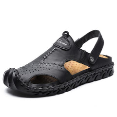 Men's Leather Non-slip Sandals Durable Quick Dry Beach Shoes