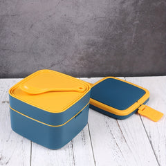 Double Layer Portable Lunch Box Microwave Bento Box Leakproof Food Container