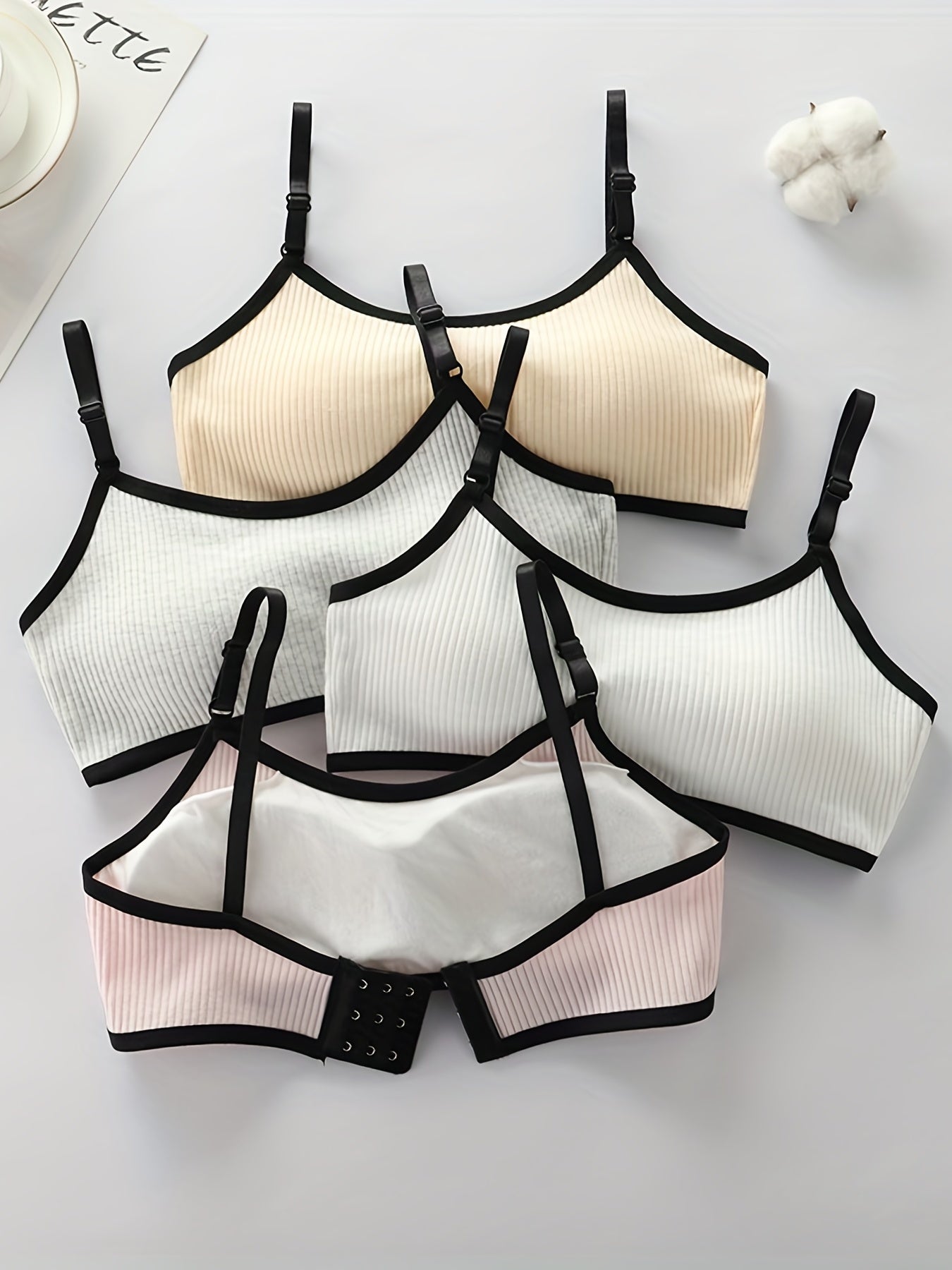 4pcs Adjustable Vest Bra for Middle & High School Girls