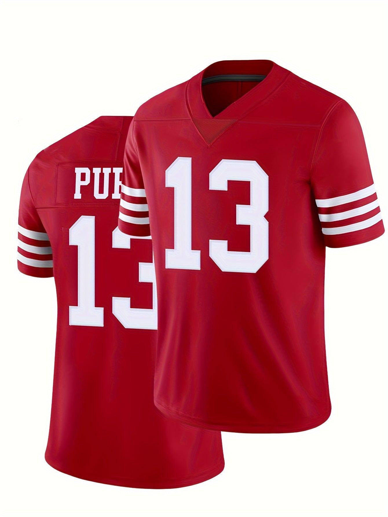 Men's Breathable Rugby Jersey V Neck Short Sleeve Football Shirt