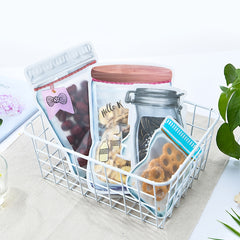 5pcs Portable Mason Jar Shaped Food Sealed Bag for Travel Baking Snack Tea Bag