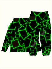 Boys Game Character Print Sweatshirt & Sweatpants Set Kids Clothes
