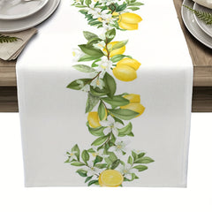 Rustic Lemon Burlap Linen Table Runner 33x182cm