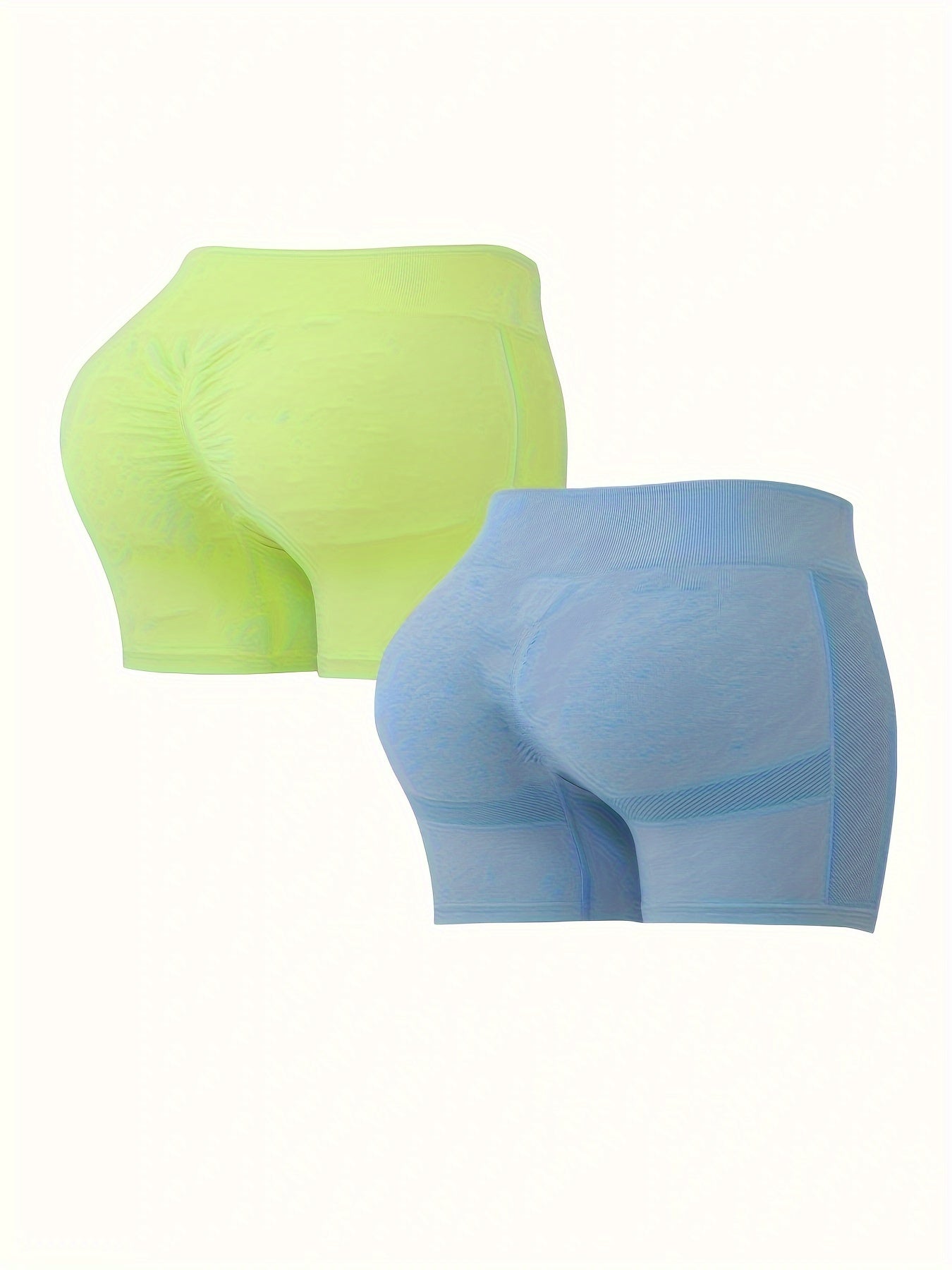 2pcs High Waist Yoga Shorts Slim Fit Butt Lifting Seamless Sports Shorts