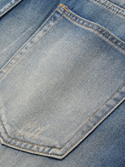 Men's Ripped Denim Shorts - Casual Street Style Distressed Denim Shorts