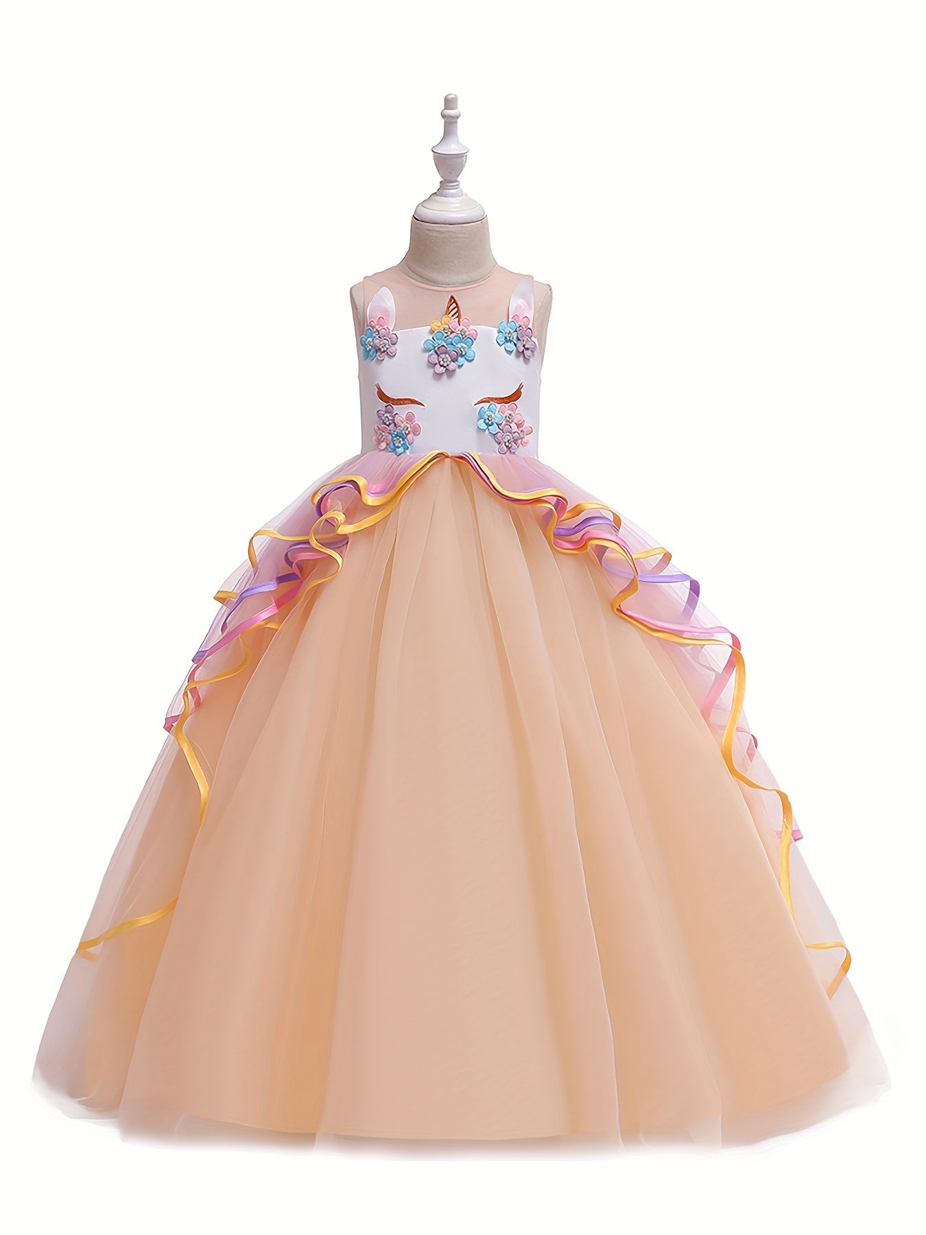 Girl's Unicorn Princess Dress Set Fairy Tale Cosplay Kids Costume