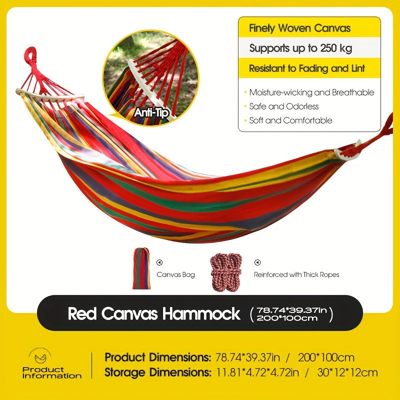 Canvas Hammock for Camping, Anti-rollover, Comfortable