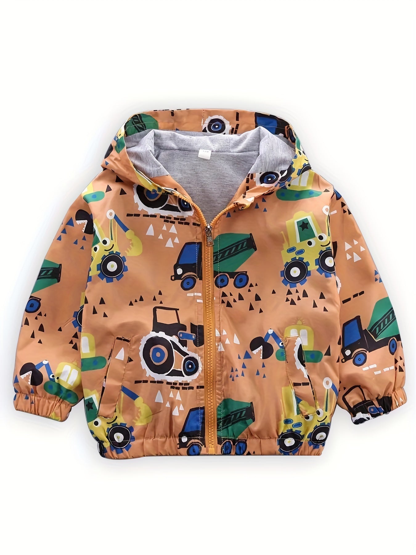 Boys Hooded Dino Zip Jacket Spring Summer Windproof Kids Clothes