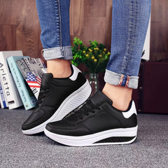 Women's Wedge Sneakers Height Increased Lightweight Walking Shoes