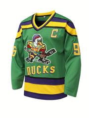 Men's 96 Long Sleeve Hockey Jersey Green Retro Embroidered Sweatshirt
