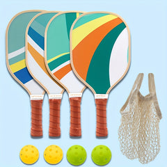 Pickleball Paddle Set 4 Paddles 4 Balls 1 Bag