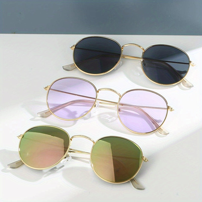 Round Metal Sunglasses Women Men UV400