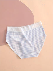 5pcs Bunny Print Striped Briefs Women's Lingerie & Underwear