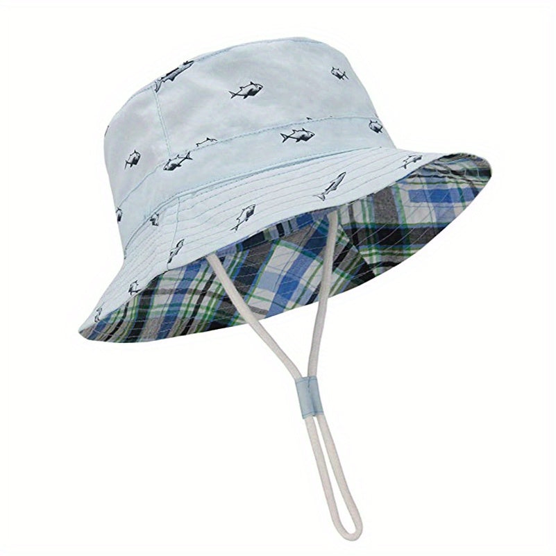 Cartoon Fisherman Hat Sun Protection Bucket Hat For Outdoor Traveling