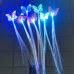 2pcs Butterfly LED Glitter Hair Braid Luminous Hairpin Hair Accessories Girls