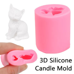 3D Cat Candle Silicone Mold DIY Fondant Cake Decorating Tools