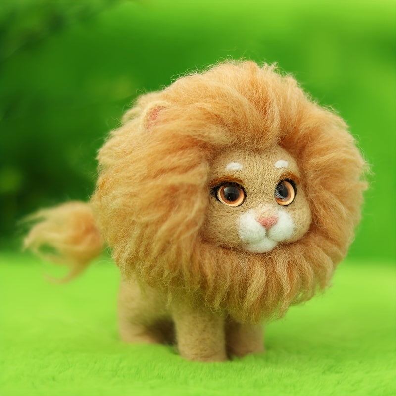 Cartoon Lion Punch Needle Starter Kit DIY Embroidery Yarn Punch H