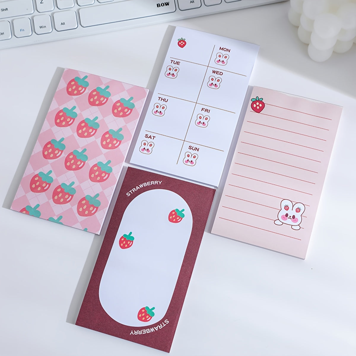 Strawberry Planner Memo Pad 15inch 50 Sheets Weekly Plan Stationery School Offic