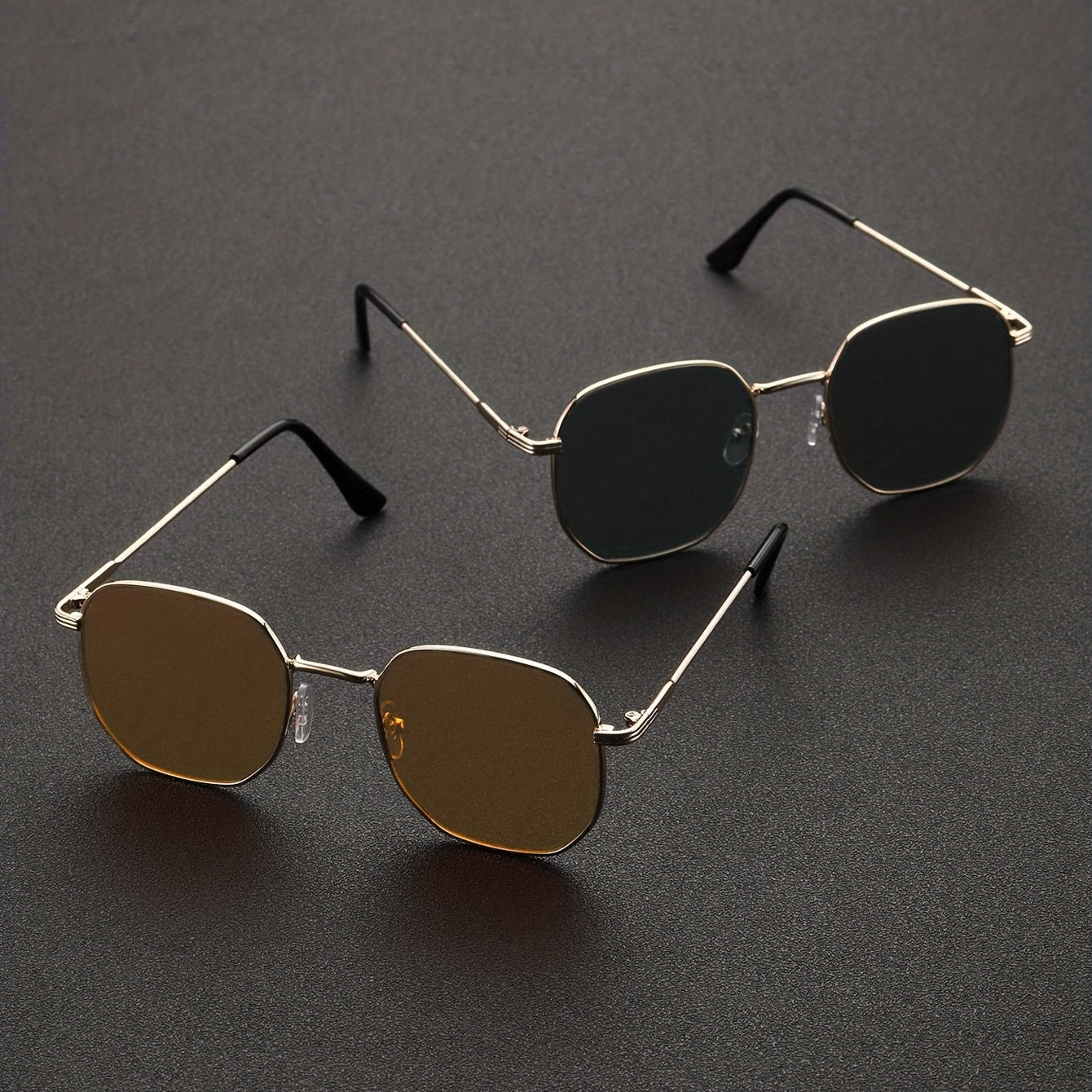 Metal Square Frame Cycling Sunglasses UV Protection