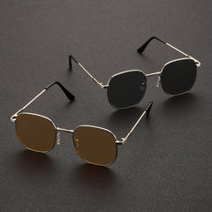 Metal Square Frame Cycling Sunglasses UV Protection