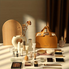 Women's Folding Makeup Bag Toiletry & Cosmetic Organizer for Travel