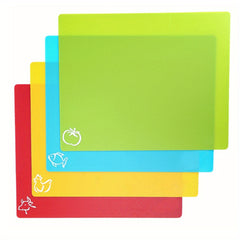 4pcs Flexible Cutting Boards for Kitchen, BPA Plastic Chopping Mat