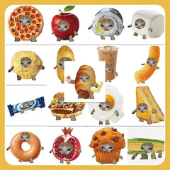 Funny Food Cat Head Stickers Waterproof Stickers
