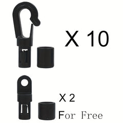 12pcs Bungee Shock Cord Hook Open End Hooks Plastic Rope Terminal Ends Hooks