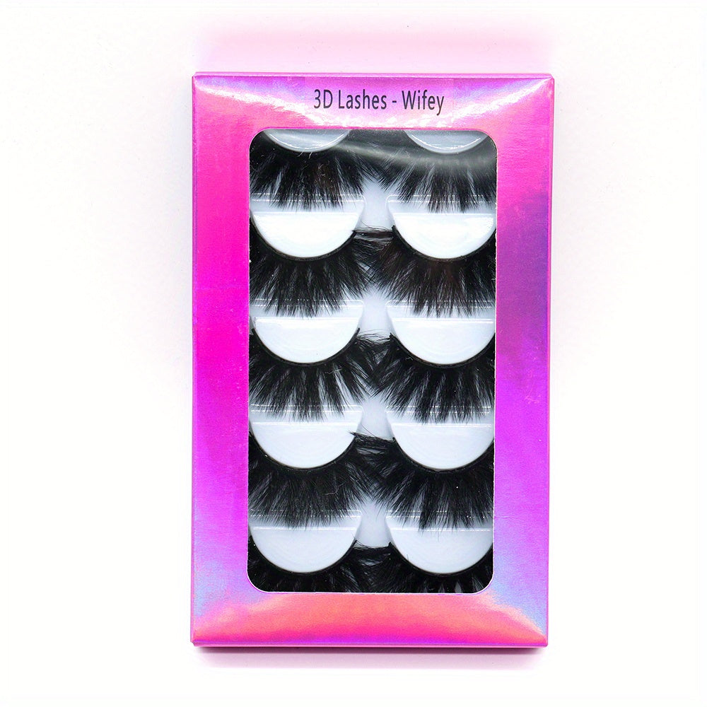 5 Pairs Strip Mink Lashes Extensions Natural Reusable False Eyelashes