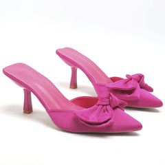 Women's Bowknot Stiletto Heel Sandals Slip On Point Toe Summer Dress Shoes