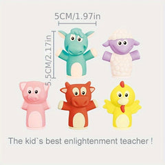5pcs Farm Animal Finger Puppets Set Animal Finger Puppet Toys