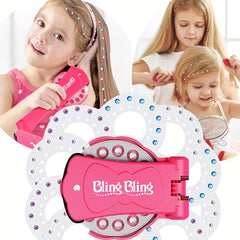 Girls Bling Stickers Toy Drill Machine Hair Styling Drill Machine