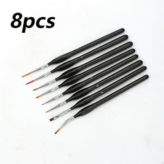 10pcs Triangle Rod Hook Line Pen 8 Detail Brushes with Elbow Outlining Pens