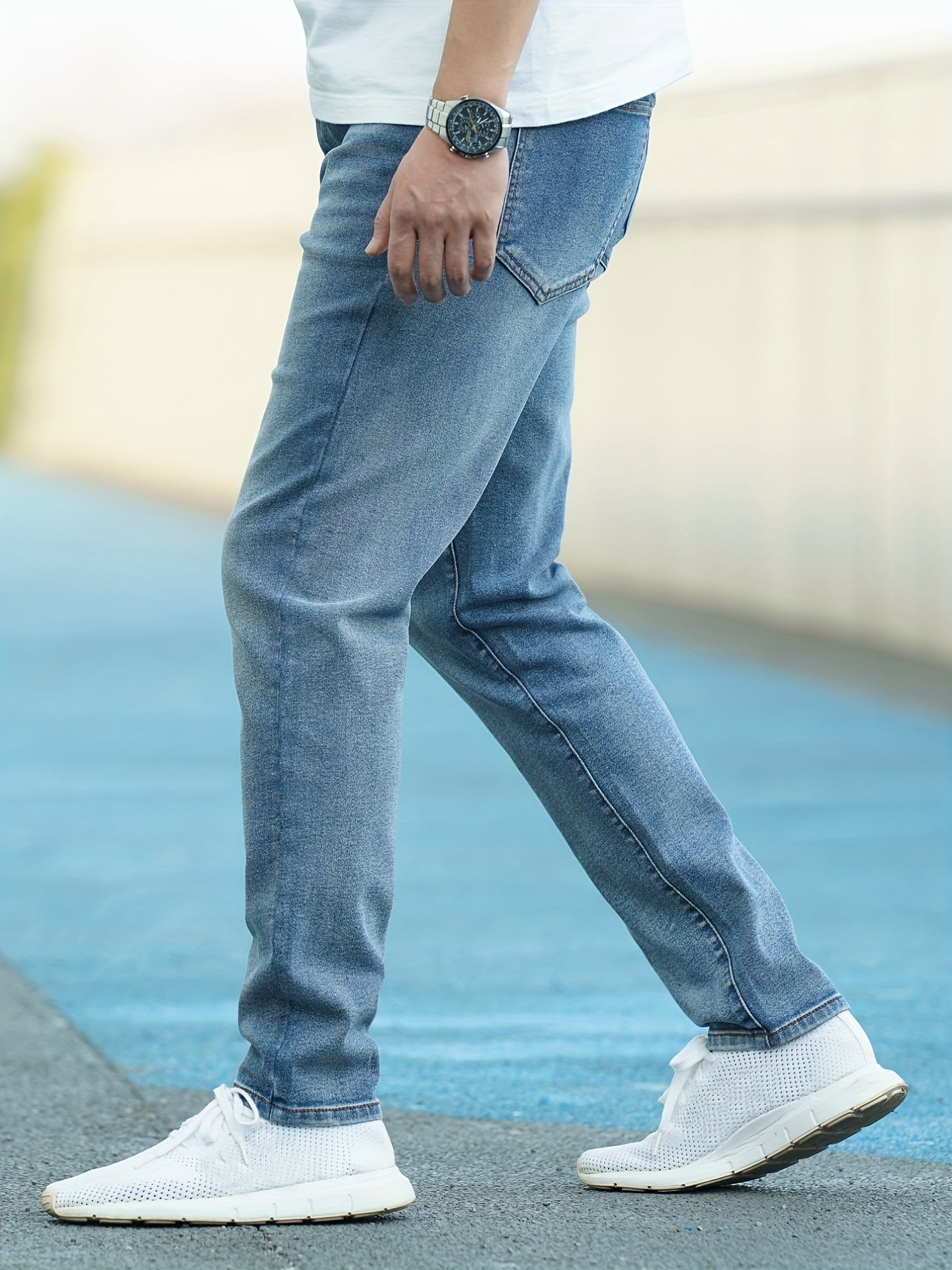 Men's Slim Fit Denim Jeans with Pockets