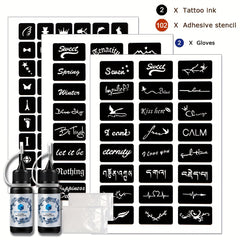 2 Bottles Semi-Permanent Tattoo Dye Paste for Men and Women
