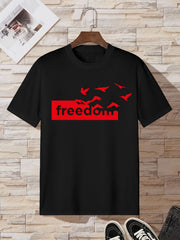 Eagle Freedom Print Men's Slim Fit T Shirt Top For Spring Summer Holiday