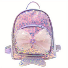 Mermaid Sequin Bow Kindergarten Shoulder Bag Girls Boys Backpack