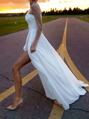 Solid Split Thigh Mesh Sleeve Maxi Party Dress