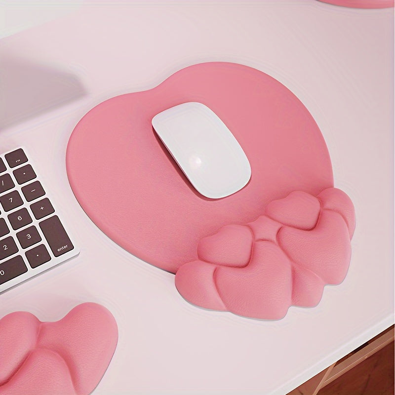 Heart Shape Mouse Pad with Wrist Rest and Keyboard Wrist Rest