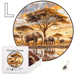 Elephant Family Animal Puzzle | Educational Wooden Puzzle