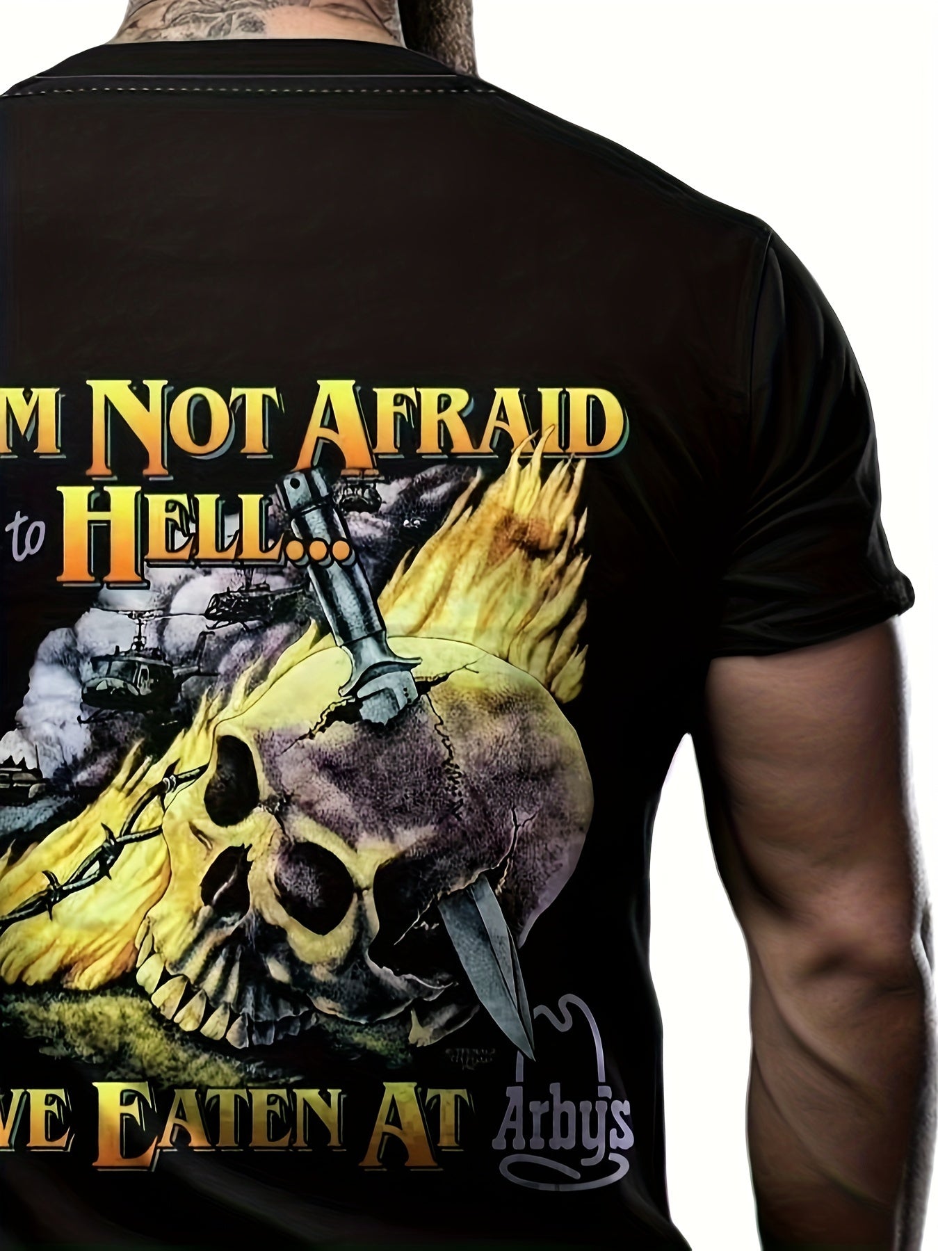 Skull Pattern Print Men's Short Sleeve T-shirt Graphic Tee Men's Summer Clothes