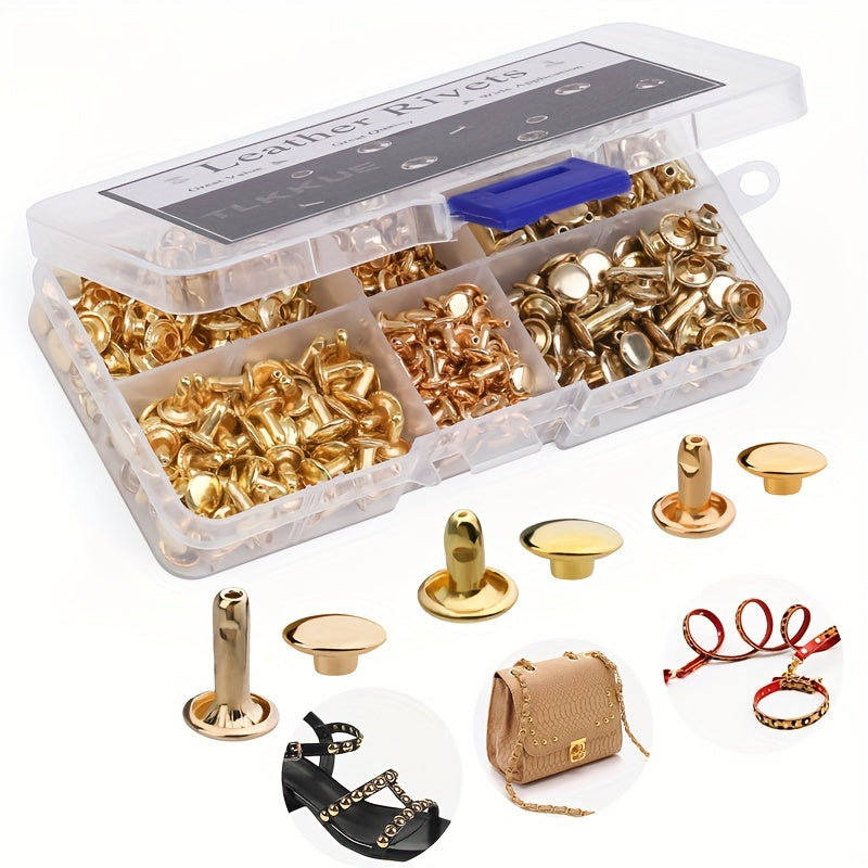 240 Leather Rivets Set Double Cap for DIY Leather Craft