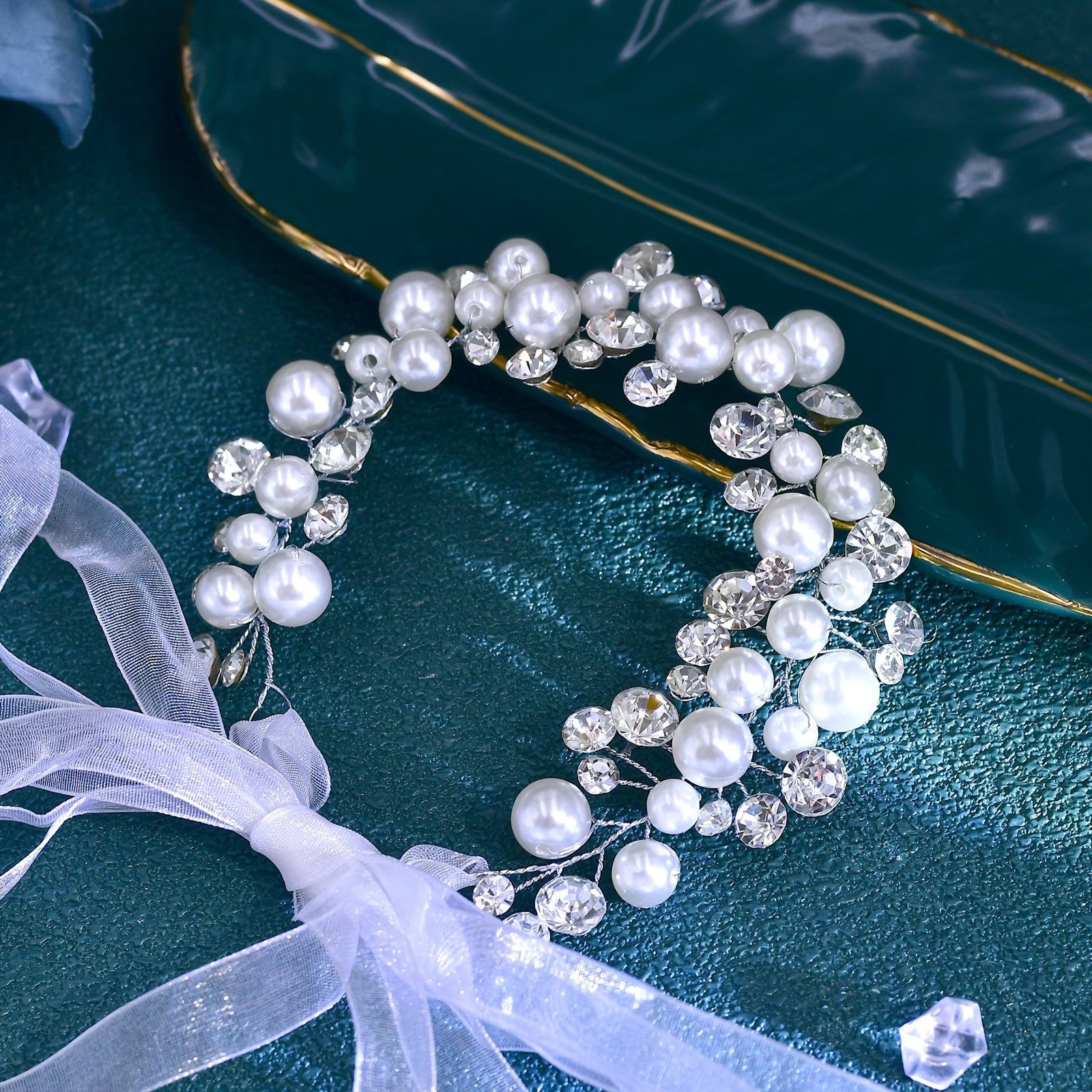 Pearl & Rhinestone Bridal Headband for Weddings