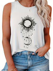 Sun & Moon Print Tank Top