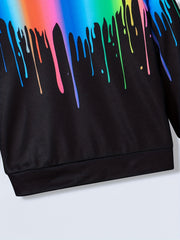 Colorful Print Boys Hooded Sweatshirt for Spring Fall